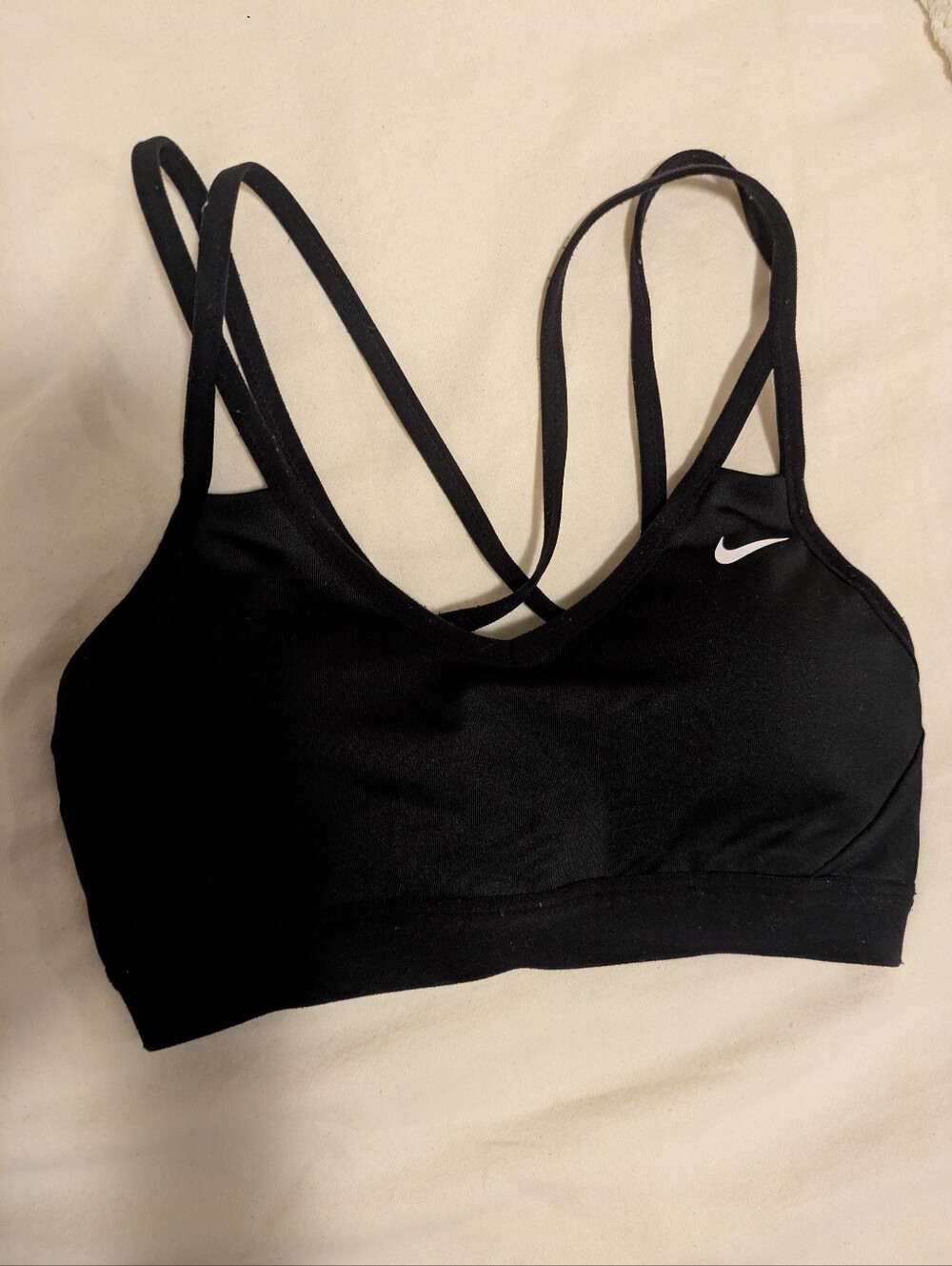 Nike Black Double-Strap Sports Bra Size Small